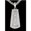 Image 1 : 14KW Gold Floating Three-Stone Diamond Pendant