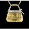 Image 1 : 10KY Gold Fancy Pocket Book Diamond Pendant