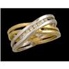Image 1 : 10K Gold  Channel-Set Diamond 'X' Ring