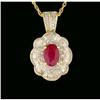 Image 1 : 14KY Gold 1.00ct. Ruby/Diamond Necklace