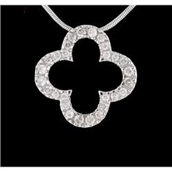 10KW Gold .25ct Diamond Flower Pendant