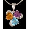 Image 1 : 14KW Gold 1.50ct. Multi Color Gemstone/Diamond 