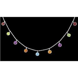 14KW Solid Gold 4.50ct Multi Color Gemstone Nec