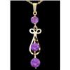 Image 1 : 14KY Solid Gold Genuine Amethyst Dangling Pend