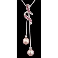10KW Gold.25ct PinkTopaz/Diamond,Natural Pearl