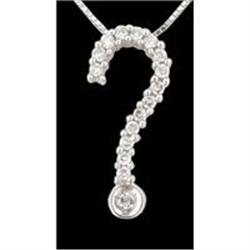 14KW Gold Diamond Quetion Mark Necklace