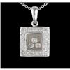 Image 1 : 14KW Gold Floating Diamond Square-Shaped Pendan