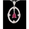 Image 1 : 14KW Gold Ruby/Diamond Circle Necklace