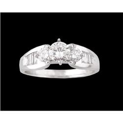 14KW Gold 1.00ct 3-Stone Engagement Ring