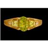 Image 1 : 3 Stone 1.65ct. Peridot / Diamond Ring