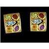 Image 1 : Classical 1.25ct. Multi Color Gemsone Earrings