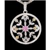 Image 1 : 14KW Gold Circle Flower Diamond/Multi Sapphire
