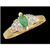 Image 1 : 10KY Gold .45ct.Emerald/Diamond Ring