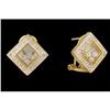 Image 1 : 14KY Gold Floating Diamond-Shaped Diamond Earr