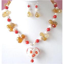 Set of Muli Color Freshwater Pearl Earrings/Nec