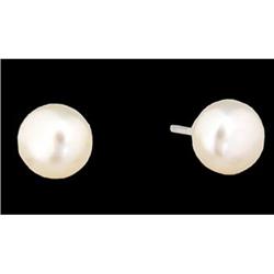 6 MM Freshwater Pearls / Sterling Silver Earrin
