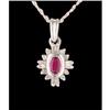 Image 1 : 14KW Gold .50ct Ruby and Diamond Pendant