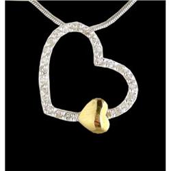 14KWY Gold Silhouette Heart Diamond Pendant