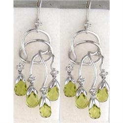 14KW Gold 5.00ct. Peridot/Diamond Chandelier Ea