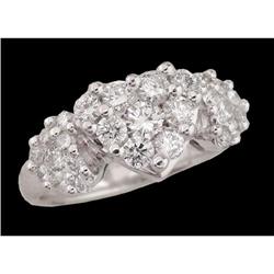 14KW Gold 1.00ct Diamond Triple Heart Ring