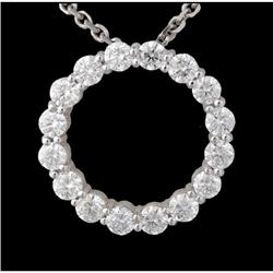 14KW Gold 3.20ct Diamond Circle Pendant