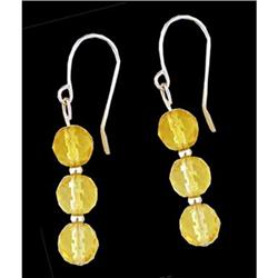 14KY Gold (not plated) Triple Drop Citrine Ear