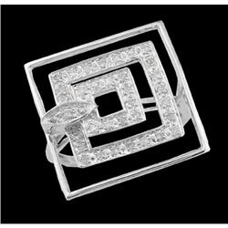 14KW Gold Square-Shaped Diamond Ring