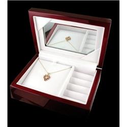 14KY Ruby Diamond Heart Pend with Free Wooden b