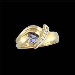 14KY Gold Tanzanite and Diamond Ring