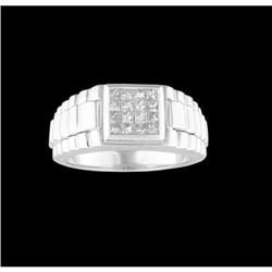 14KW SOLID INVIS. PRINCESS.50ct DIAMOND MENS R