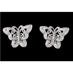 14KW Gold Diamond Butterfly Earrings