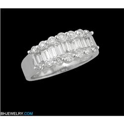 14KW Ladies .75ct Diamond round/baguette weddi