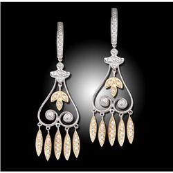 14K Gold .50ct Dangling Chandelier Diamond Ear