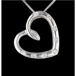 14KW Gold Silhouette Diamond Heart Pendant