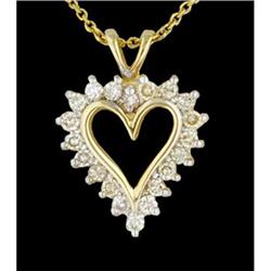 10KY Gold .50ct. Diamond Silhouette Heart Neck