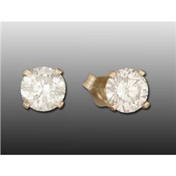 14KY Gold 1.07ct. Diamond Stud Earrings