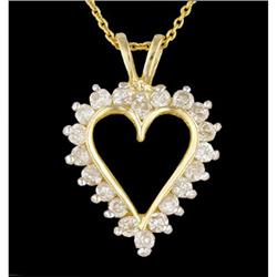 Lovely 10KY Gold  Heart 1.00ct. Diamond Pendan