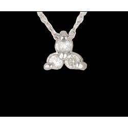 10KW Gold 3 Stone Diamond Cluster Necklace