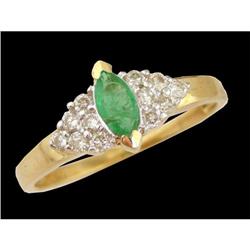 10KY Gold .45ct.Emerald/Diamond Ring