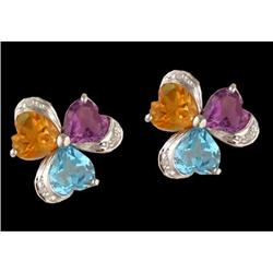 14KW Gold 3.00ct. Multi Color Gemstone/Diamond