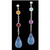 Image 1 : 14KW Gold 4.32ct Multi Color Gemstone Earrings