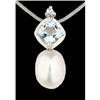 Image 1 : 14KW Gold Aquamarine/ Diamond Natural Pearl Pe