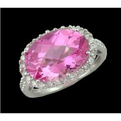 6.00ct. Pink Sapphire / Diamond Ring