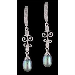14KW Gold5.35ct Tahitian Cultered Pearl Diamond