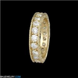 14ky Vintage-Style 2.10ct DIAMOND ETERNITY RIN