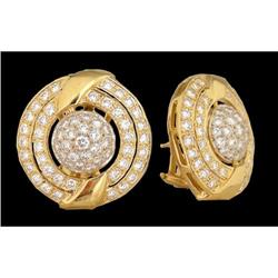 14KW Gold 3.55ct VS Diamond Round Earrings