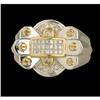 Image 1 : 14K Two-Tone Gold Diamond Men's Ring