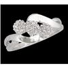 Image 1 : 10KW Gold .25ct Triple Diamond Cluster Flower 