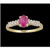Image 1 : 14KY Gold .70ct Ruby and Diamond Ring