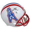 Image 1 : Earl Campbell Signed Oilers Full-Size Authentic Throwback Helmet Inscribed "HOF 91" (BECKETT COA